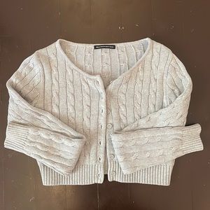 brandy gray cropped cardigan